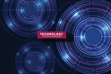 Circle digital hi-tech technology abstract background vector design