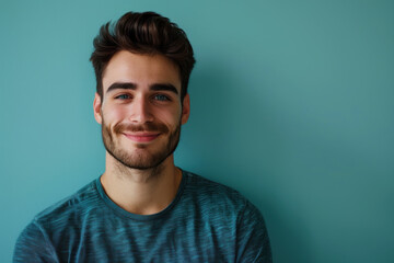 Fototapeta premium A close up portrait of a young man with a subtle smile