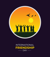 International Day of Friendship. 30 July. Holiday concept. template for background, banner, poster and card. flat illustration. flat design. jpeg format.	