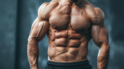 Fototapeta premium Man with a six pack abs