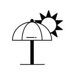 sun umbrella icon with white background vector stock illustration