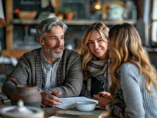 Fototapeta premium Personal Finance Advisor Assisting Mature Couple in Retirement Planning Session
