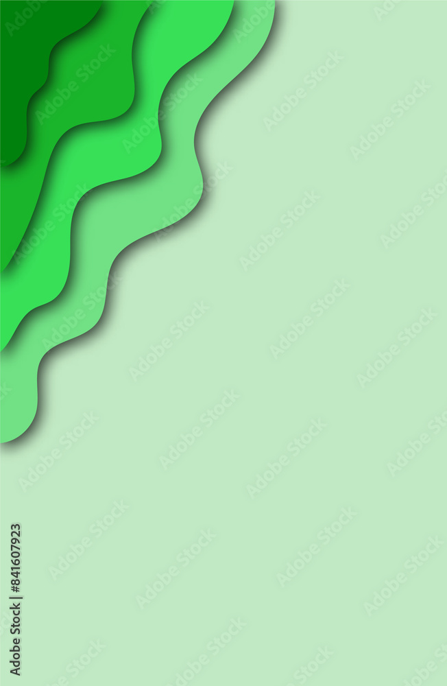 Poster 3d abstract background from green paper cut shapes. vector design layout for business presentations,