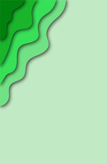 3D abstract background from green paper cut shapes. Vector design layout for business presentations, flyers, posters and invitations. Colorful carving art, environment and ecology element. Eps10