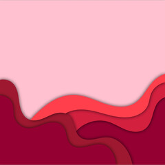 Abstract wavy red paper background. Background with red waves. Eps10