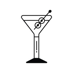 martini icon with white background vector stock illustration