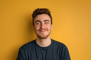 Fototapeta premium A close up portrait of a young man with a subtle smile