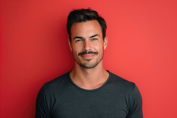 Obraz premium A close up portrait of a young man with a subtle smile