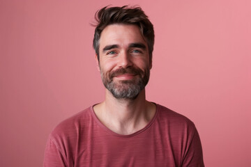 Obraz premium A close up portrait of a young man with a subtle smile