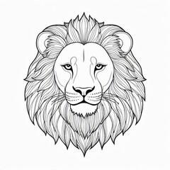 Obraz premium .beautiful proud lion coloring book. Generative ai