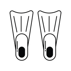 flippers icon with white background vector stock illustration