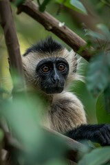 Fototapeta premium Wilderness Encounter: Langur Monkey Motion