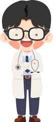 Cartoon character of a doctor with a stethoscope