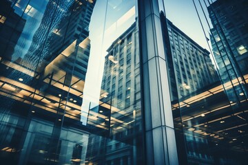 Fototapeta premium A modern skyscraper with a transparent exterior