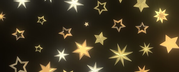 Starlit Christmas Plummet: Spectacular 3D Illustration Showcasing Descending Holiday Star Clusters