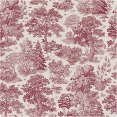 The Forest stories. Seamless pattern. Vector vintage illustration. Red and white