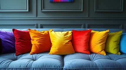 Obraz premium colorful pillows on a sofa