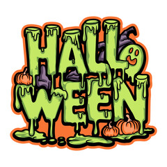 Happy Halloween typography Graffiti