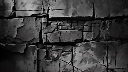 Fototapeta premium Immerse yourself in the enigmatic allure of this black old wall design, featuring a dark abstract pattern. The vintage texture and gothic elements create a sophisticated and mysterious backdrop