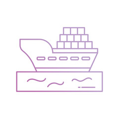 ship icon with white background vector stock illustration