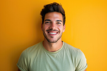 Fototapeta premium A close up portrait of a young man with a subtle smile