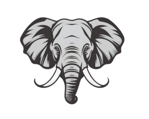 clipart elephant head. Isolated background