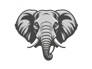 clipart elephant head. Isolated white background