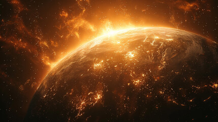 Generative ai illustration of  the  three Body Problem and planet trisolaris