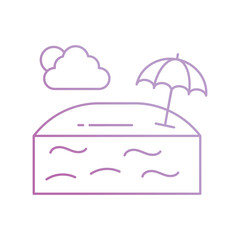 beach icon with white background vector stock illustration