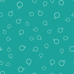 Green Diamond engagement ring icon isolated seamless pattern on green background. Vector
