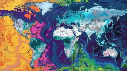 Naklejka premium A heat map tracing the potential spread of invasive species under changing climate conditions utilizing data on temperature humidity and species habitat preferences.