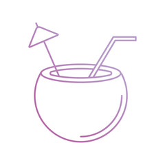 coconut drink icon with white background vector stock illustration
