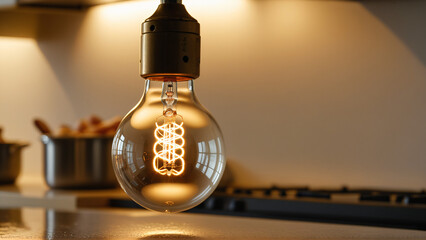 Très gros plan d'une ampoule électrique avec les détails ressemblant à des toiles d’araignées.