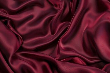Obraz premium High-quality image showcasing the elegant folds of smooth red satin