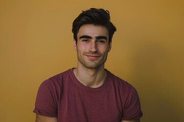 Fototapeta premium A close up portrait of a young man with a subtle smile