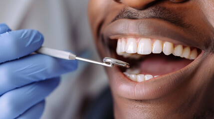 Close-up of Man's Smile During Dental Examination

