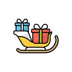 Santa Sled vector icon