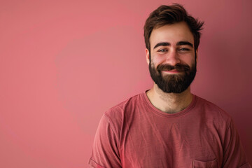 Fototapeta premium A close up portrait of a young man with a subtle smile