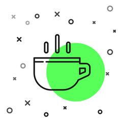 Black line Coffee cup icon isolated on white background. Tea cup. Hot drink coffee. Vector