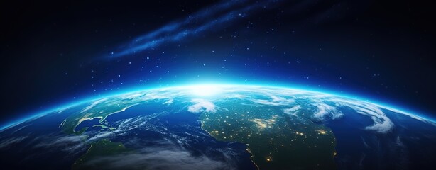 Obraz premium A panoramic view of the Earth from space 