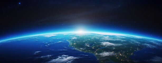 Obraz premium A panoramic view of the Earth from space 