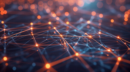 A sophisticated web of business connections with dynamic, glowing lines and nodes, illustrating strategic partnerships and professional networking.