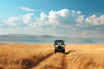 Fototapeta premium Safari Adventure: Exploring the Wilderness by Jeep