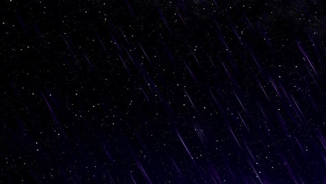 Perseid meteor shower. Meteor rain on the starry sky. Mix time-laps and Slow Motion