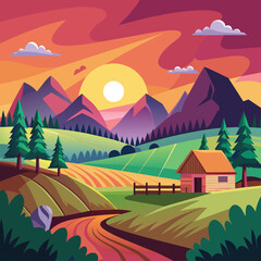 gradient-rural-landscape-background