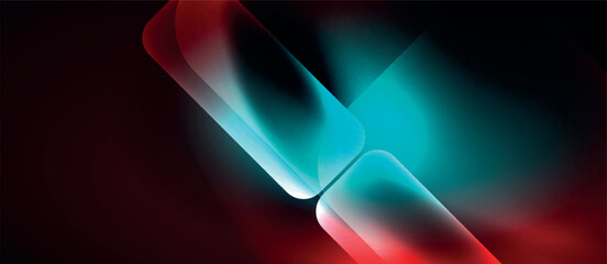 Neon glass shapes for your text or product presentation geometric background. Vector illustration For Wallpaper, Banner, Background, Card, Book Illustration, landing page