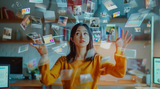 Interacting with Floating Digital Content in Home Office