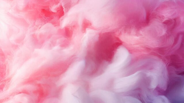 Slow motion animation abstract background texture of cotton smoky fluffy texture soft pastel color background with soft cotton wool and steam effect.