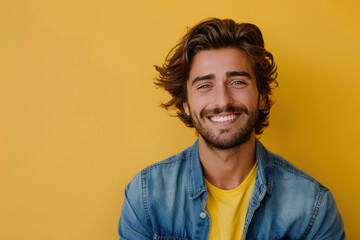 Fototapeta premium A close up portrait of a young man with a subtle smile