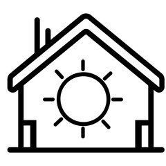 house icon on a white background and sun in it